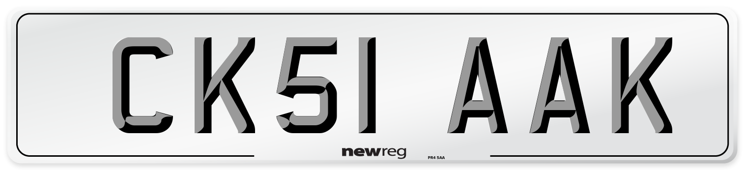 CK51 AAK Number Plate from New Reg